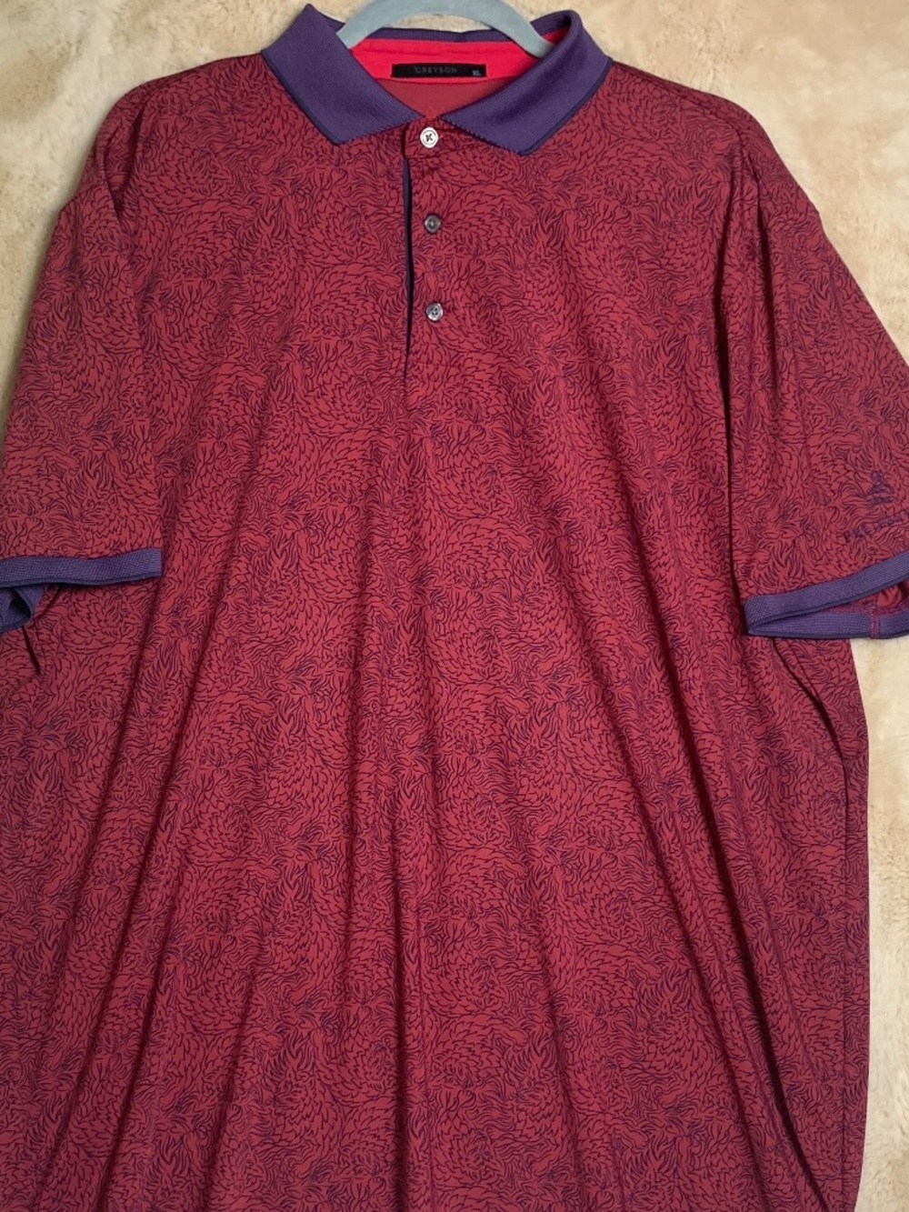 Greysons men golf shirt polo/sz XL maroon Pelican Hill